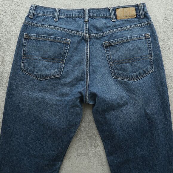 Calvin Klein Jeans Mens Size 36x35 Blue Relaxed Straight Rigid Denim Stone Wash - Picture 16 of 16